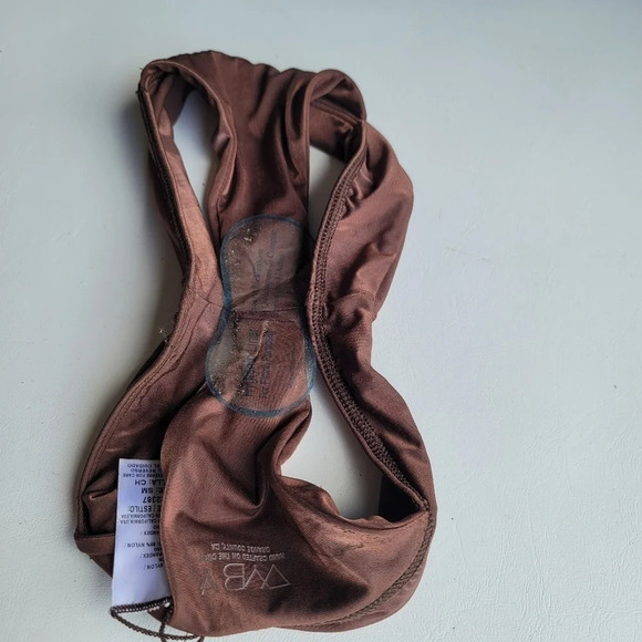 NWOT VYB Women's Hi Cut Leg Bikini Bottom Shiny Brown Swim Sz S - Picture 5 of 7